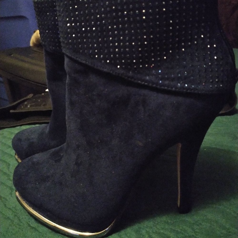 women beautiful blue ankle heels